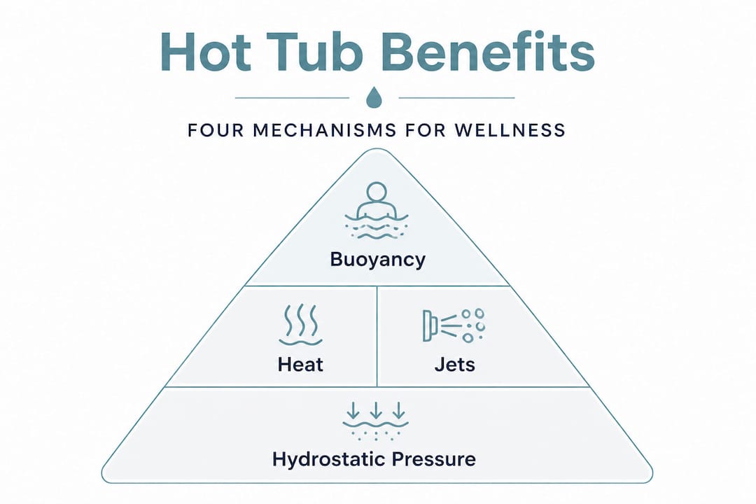 infographic showing hierarchy of hot tub wellness mechanisms
