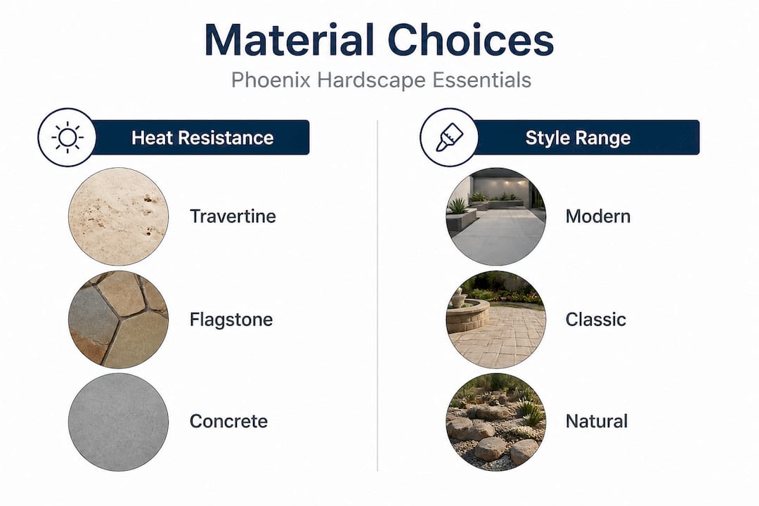 Infographic comparing heat resistance and style range