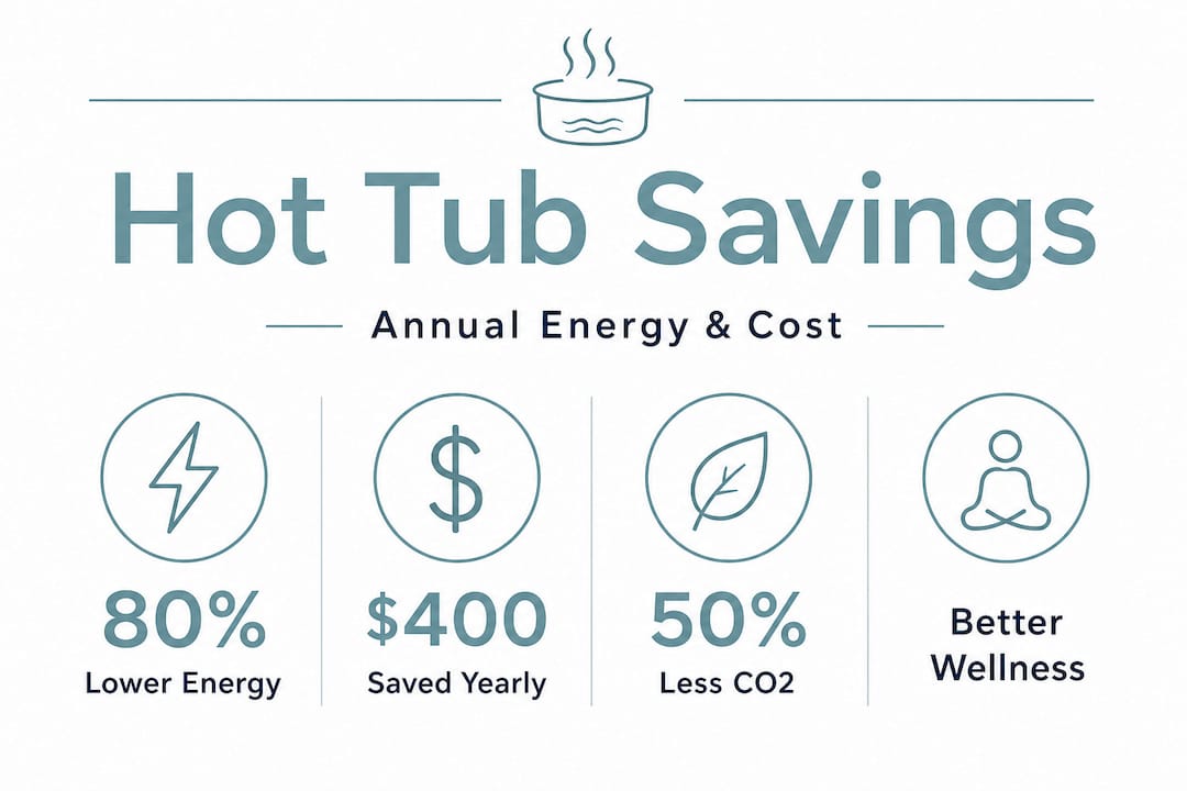 infographic showing hot tub energy and wellness statistics