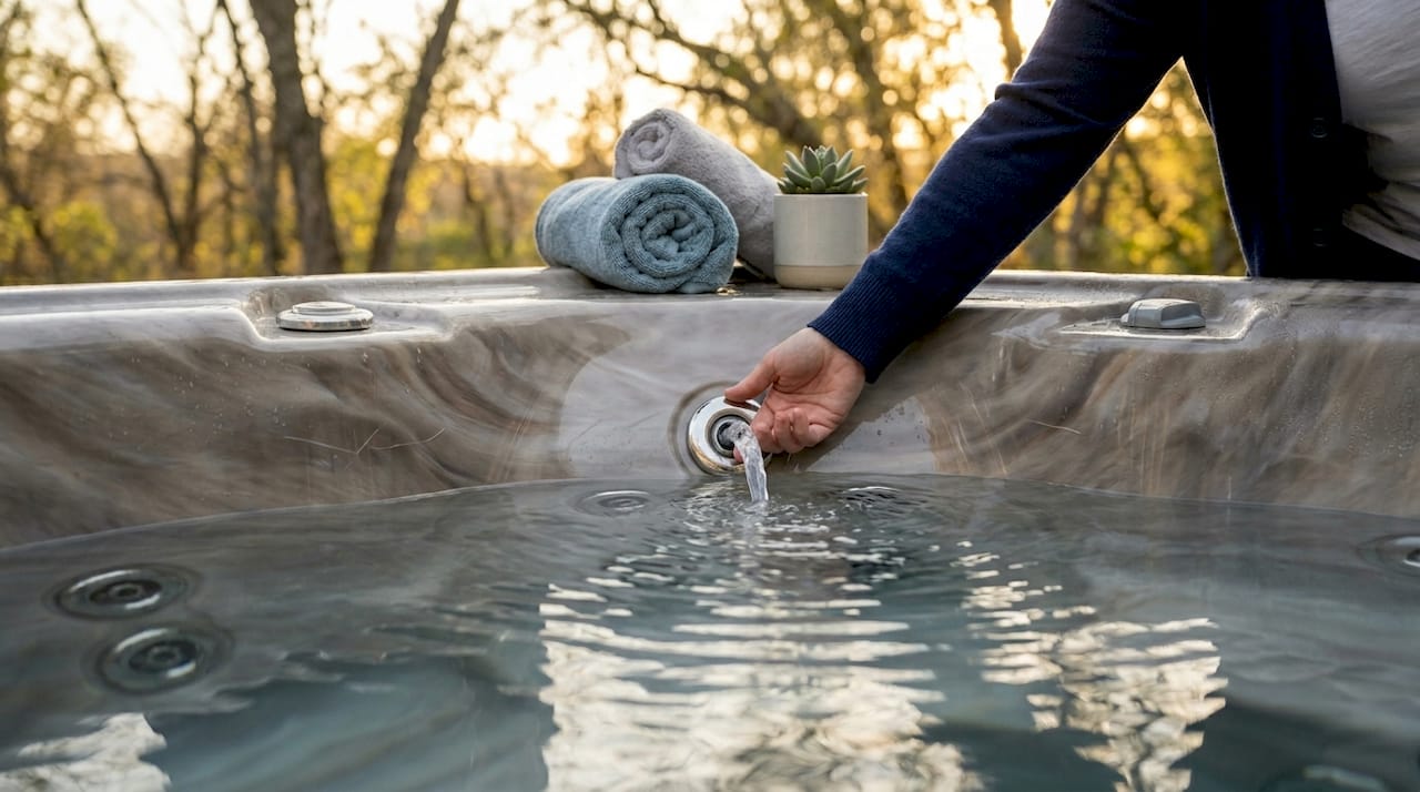 close-up of luxury hot tub jets and shell