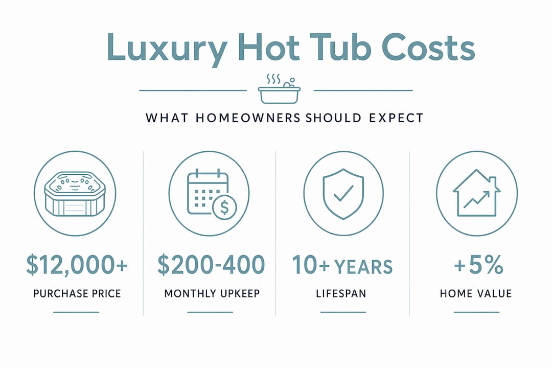 infographic showing luxury hot tub cost breakdown