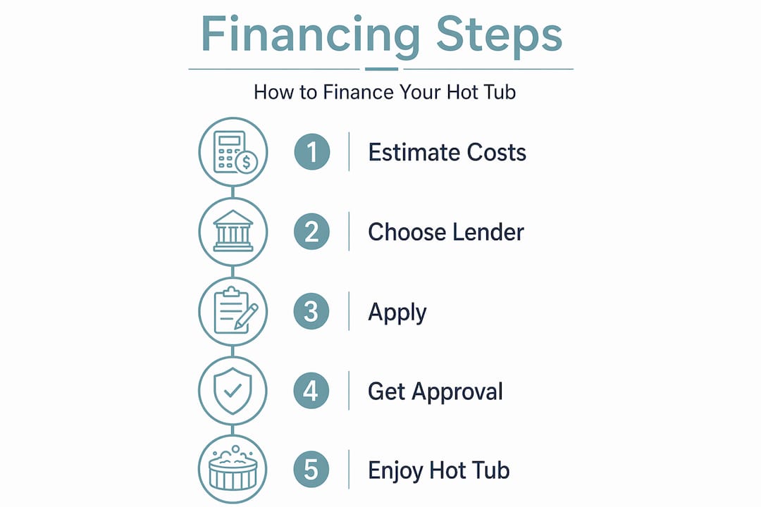 infographic showing steps for hot tub financing process