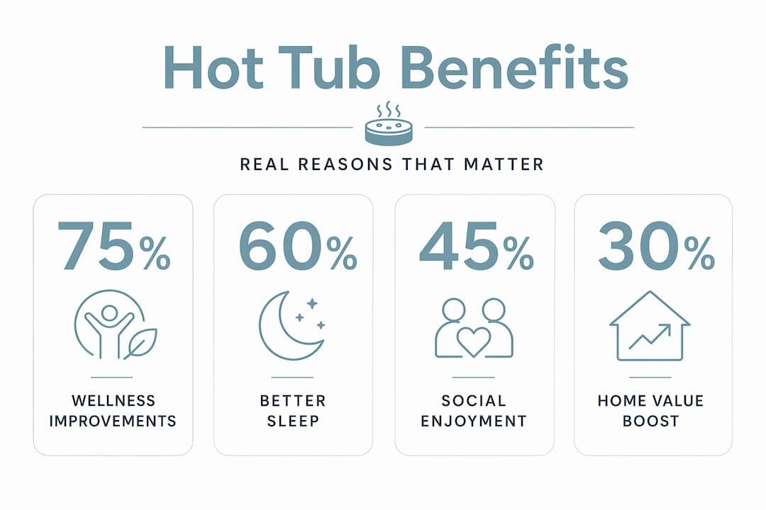Why Homeowners Install Hot Tubs: Real Reasons That Matter 2 infographic of hot tub ownership benefits and statistics