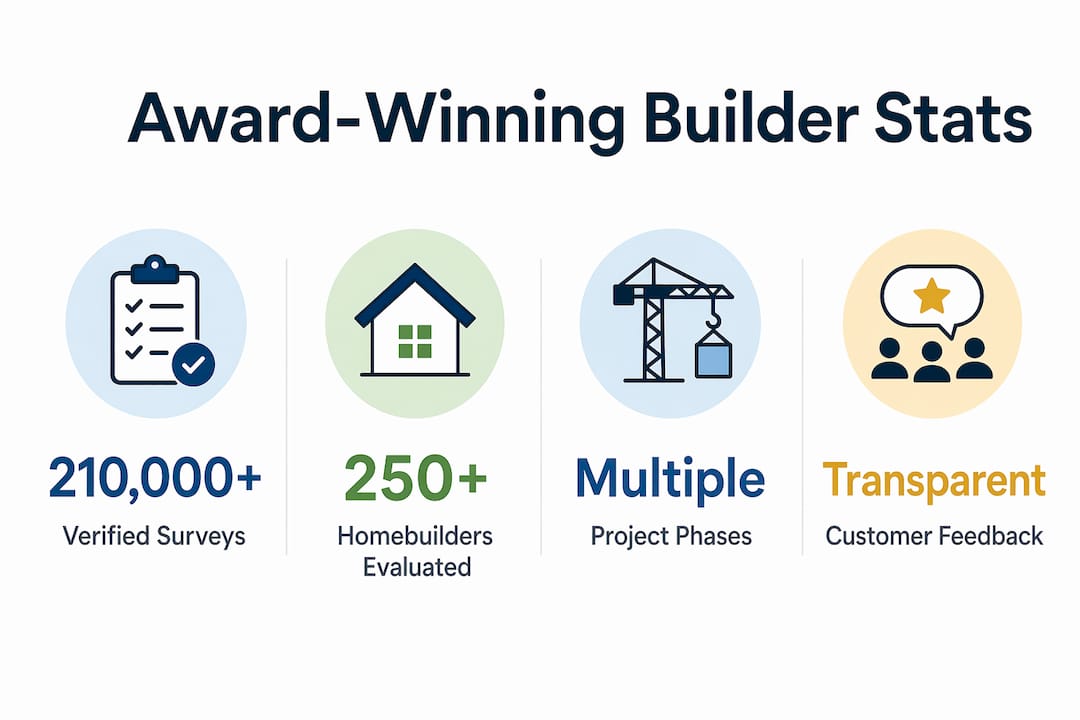 Infographic showing key stats on builder award criteria