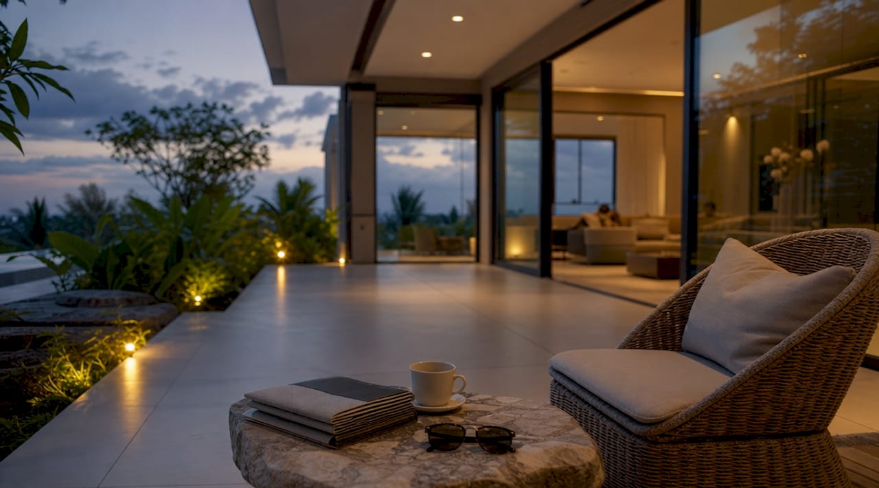 Luxury patio seamless architectural design and materials