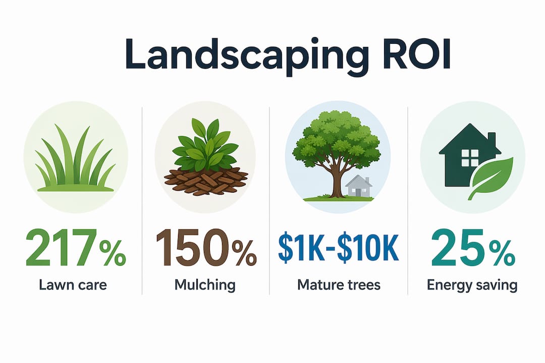 Infographic displaying landscaping ROI statistics