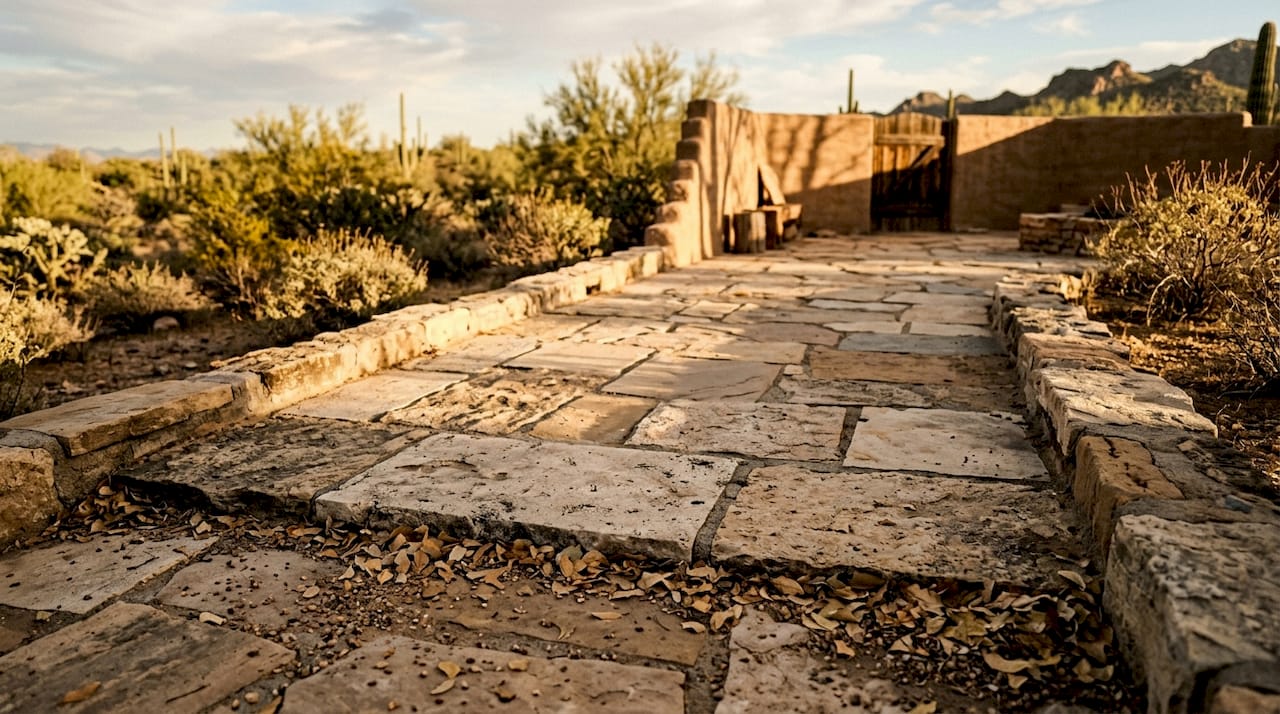 Close-up of durable desert stone materials