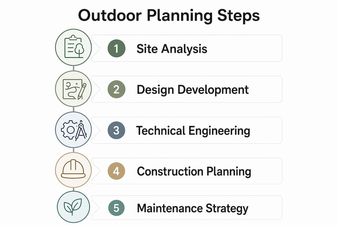 Infographic illustrating outdoor planning steps