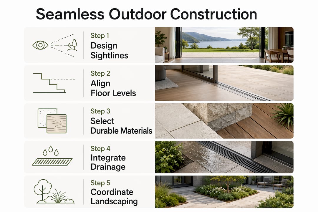 Infographic showing steps for seamless outdoor construction