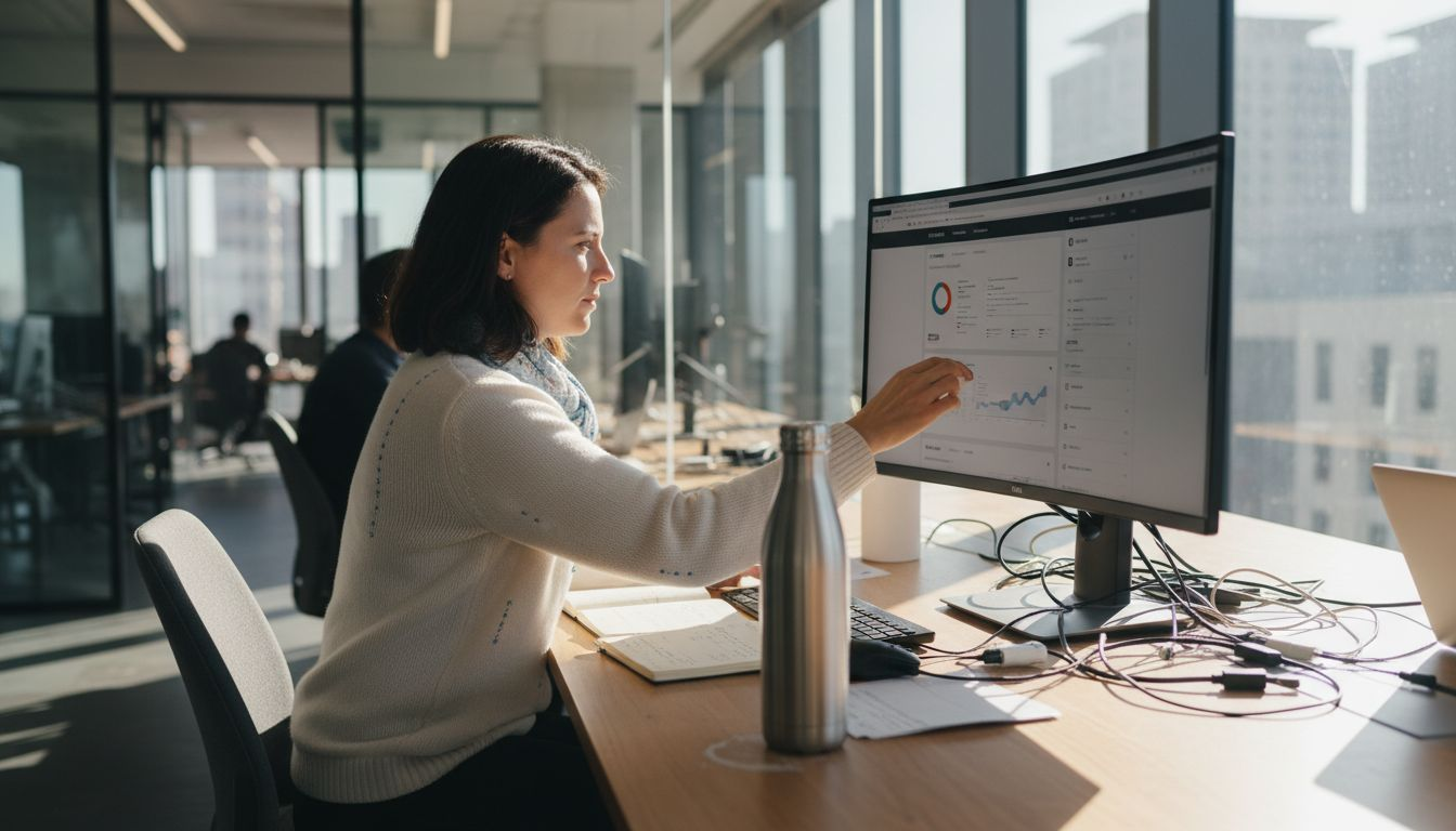 User browsing custom website in workspace
