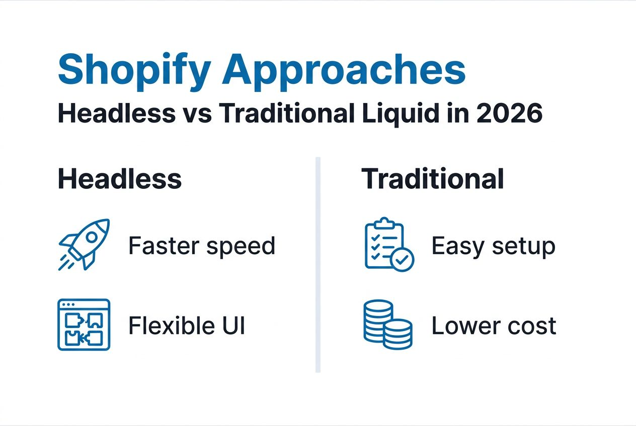Infographic comparing headless and traditional Shopify