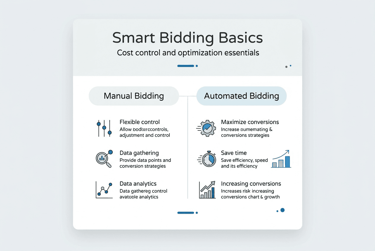 Infographic showing smart bidding strategy overview