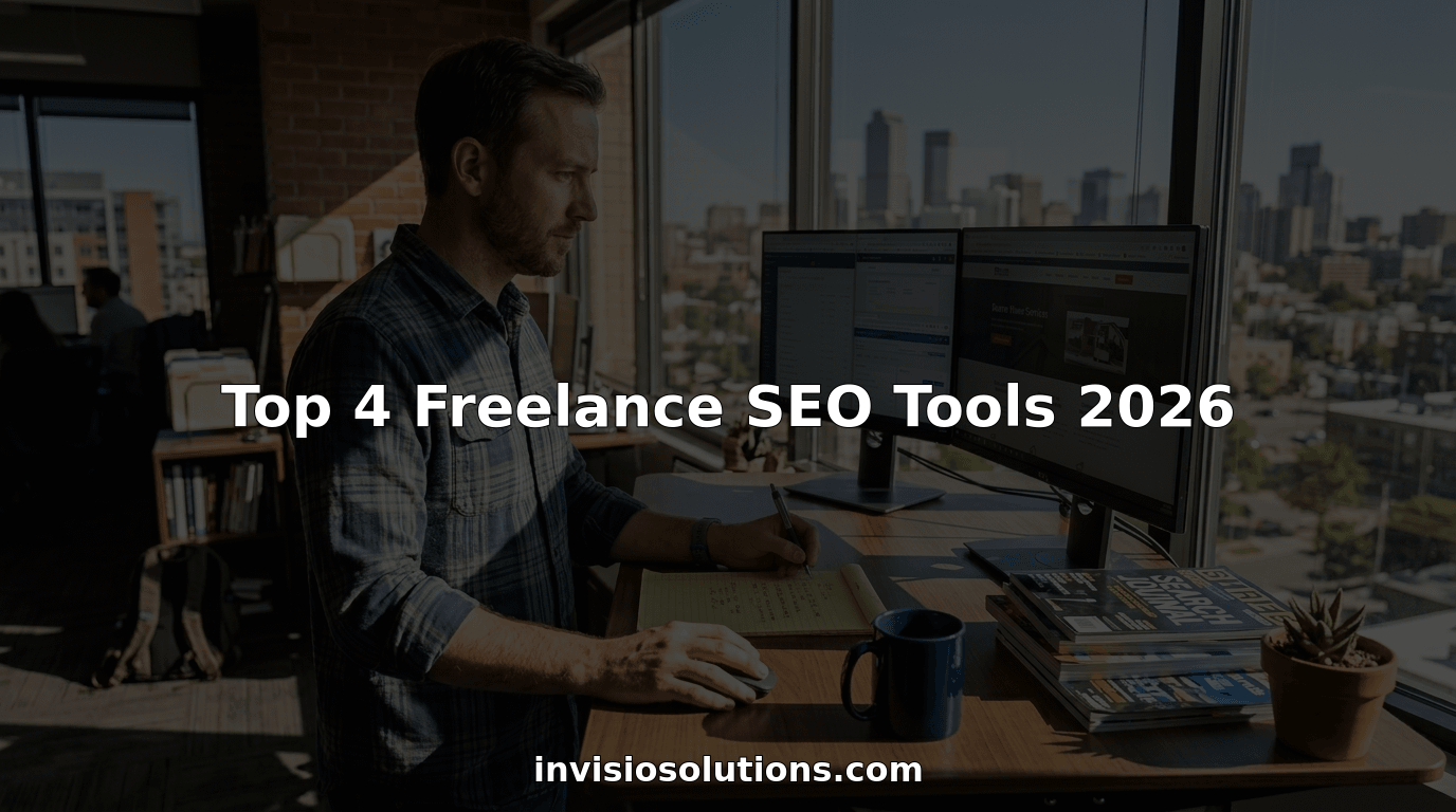 Freelance SEO specialist at a busy workspace