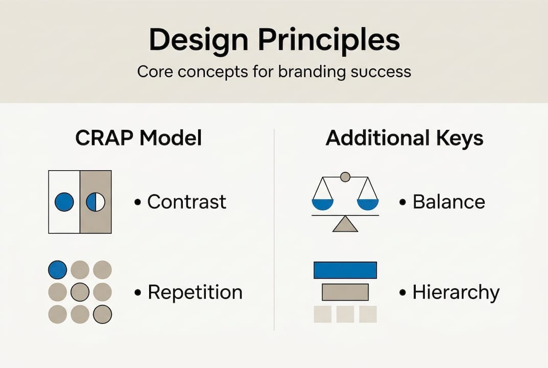 Infographic summarizing core branding principles