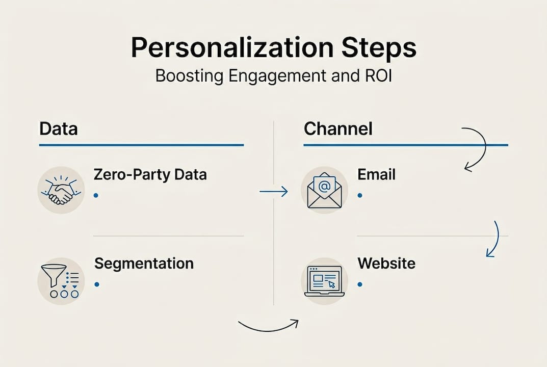 Infographic of personalization steps for ROI
