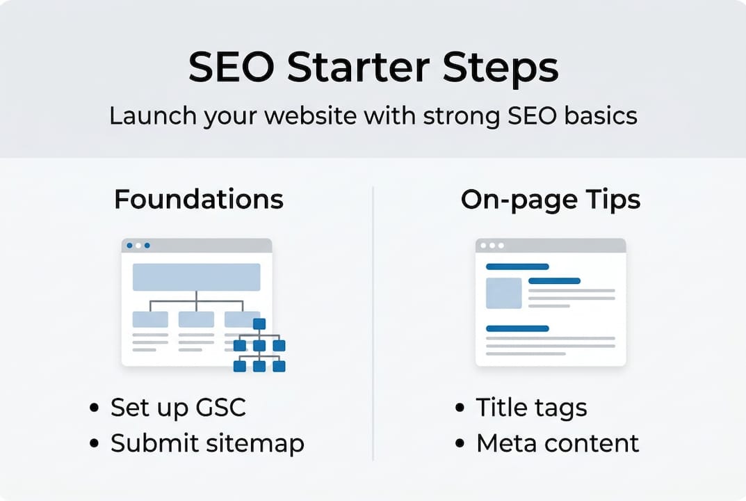Infographic showing basic SEO steps
