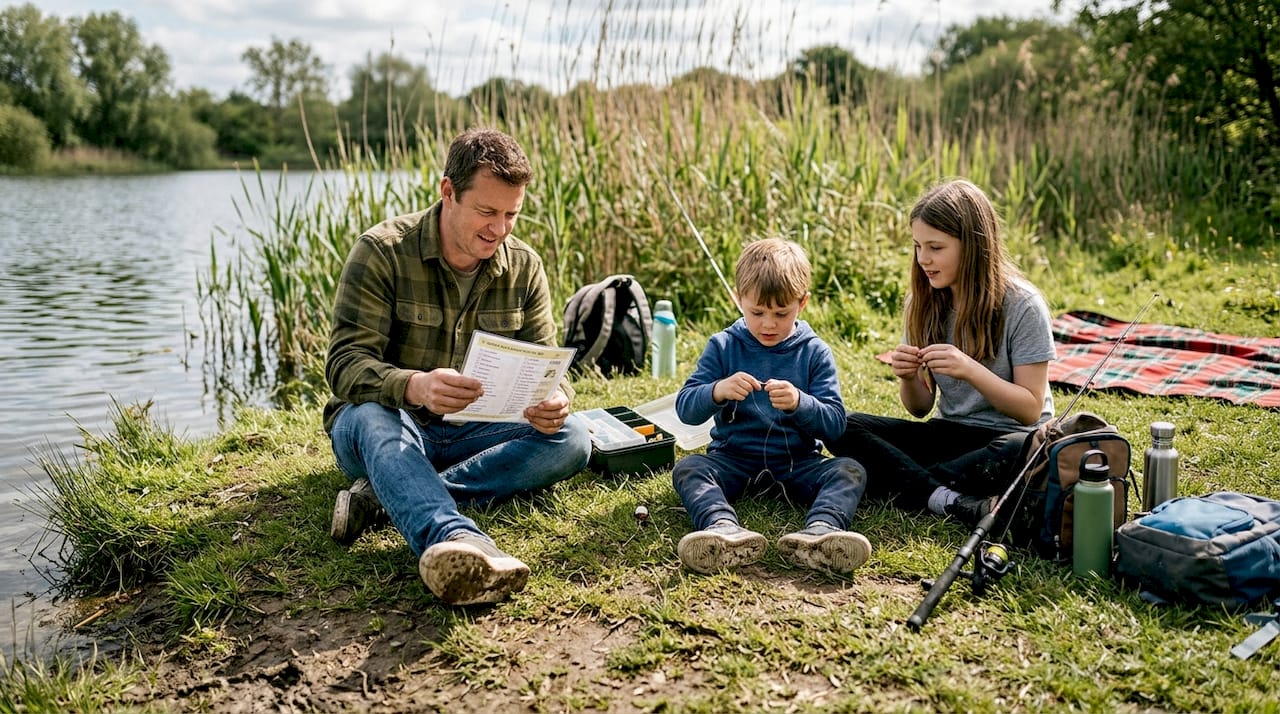 Family prepares for lake fishing trip