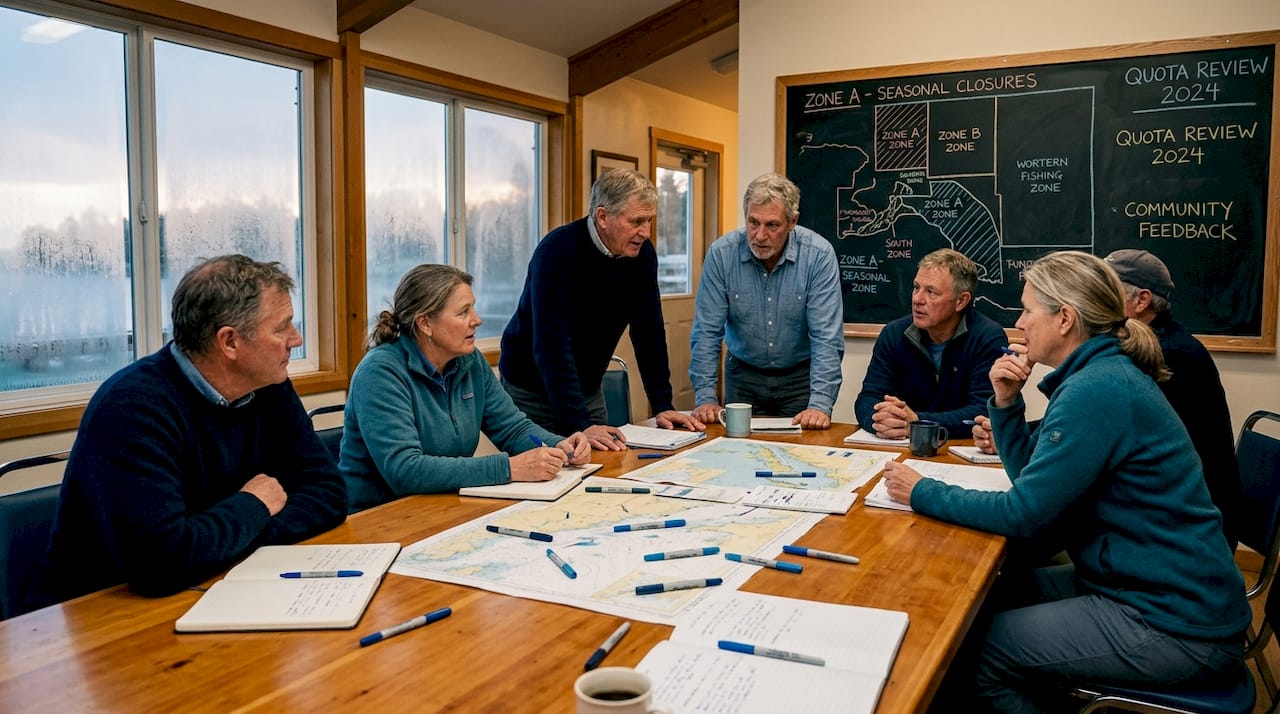 Community fishing leaders in governance meeting