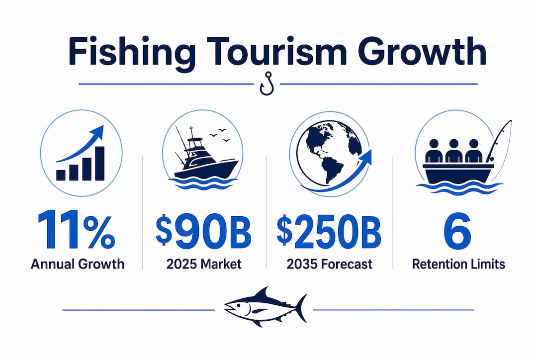 Infographic showing fishing tourism growth statistics