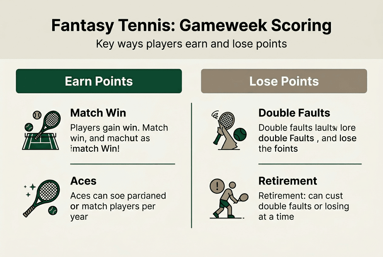 Infographic showing tennis fantasy gameweek scoring
