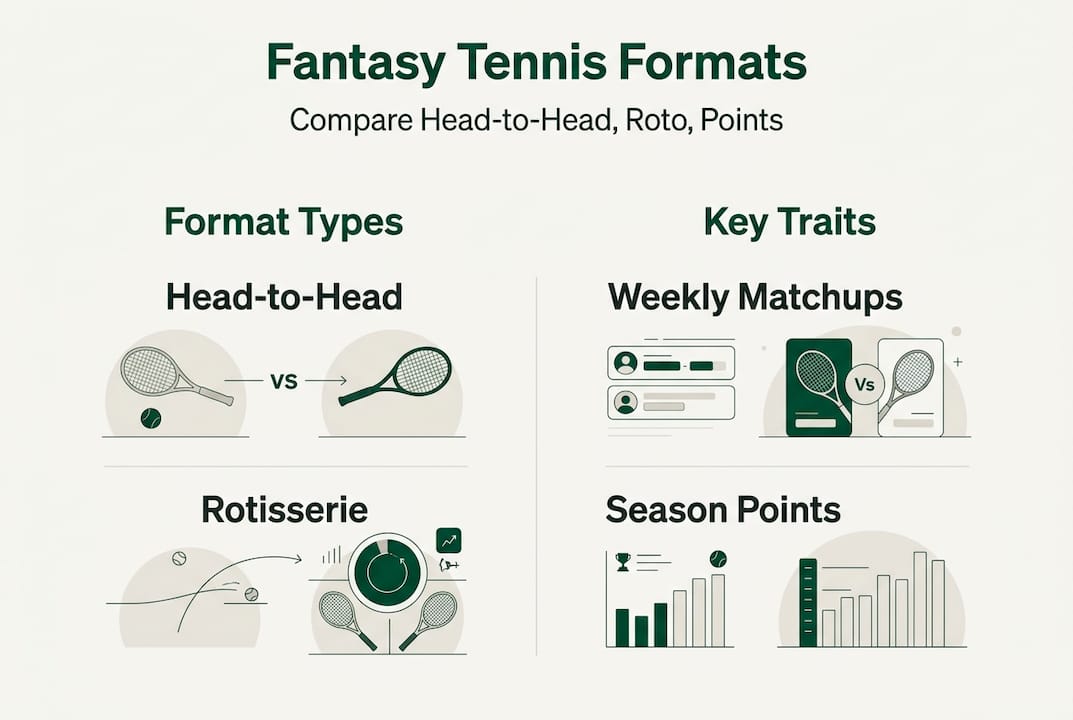 Infographic comparing fantasy tennis formats