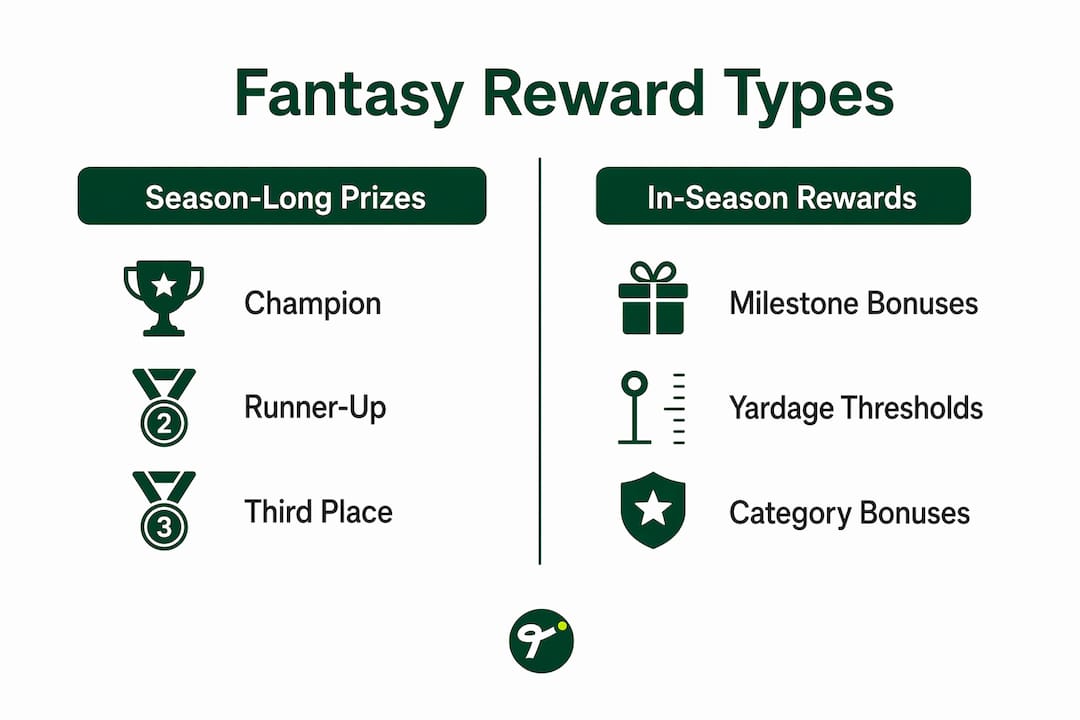 Infographic illustrating types of fantasy league rewards