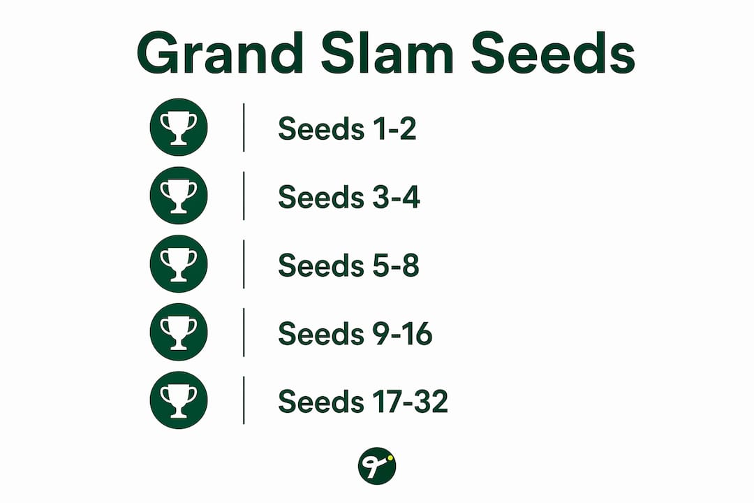 Infographic showing ranked tiers of Grand Slam tennis seeds