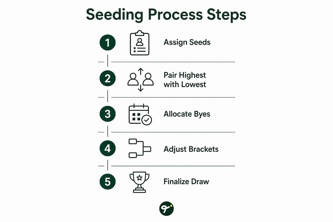 Infographic illustrating tournament seeding steps