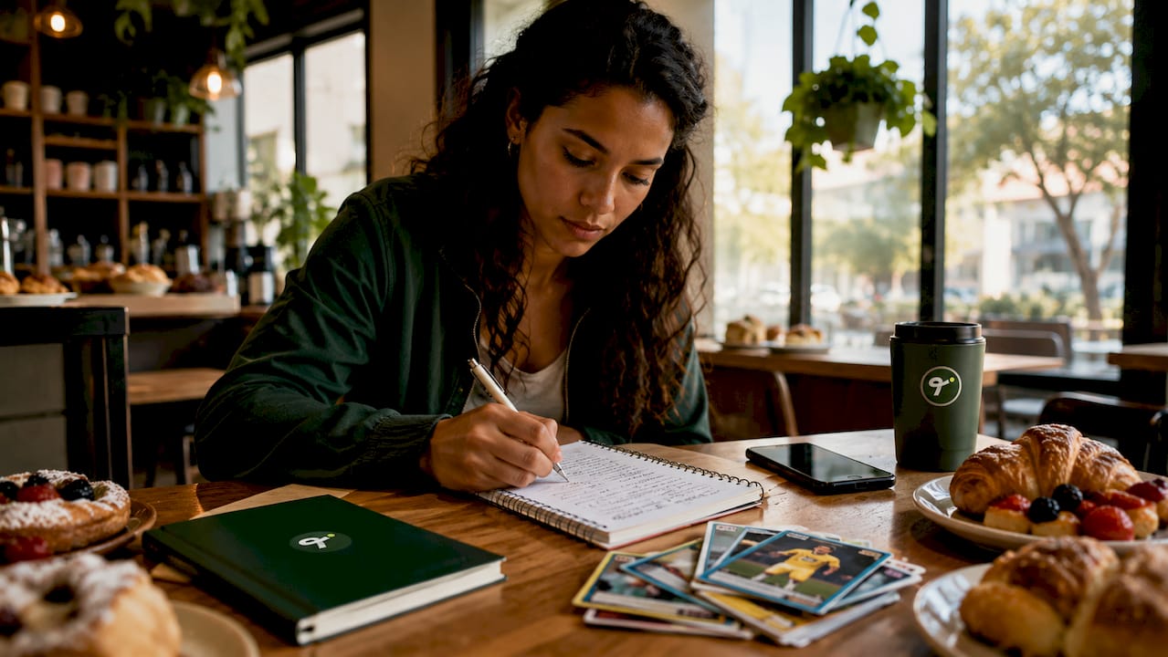 Hands reviewing fantasy tennis roster notes