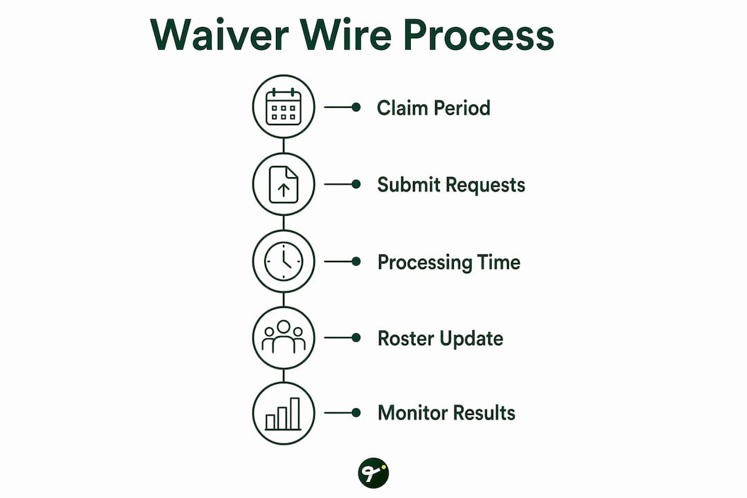 Infographic showing fantasy tennis waiver wire process steps