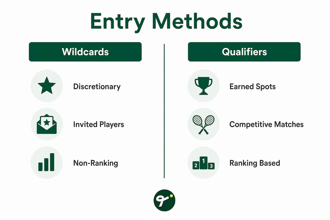 Infographic comparing wildcards and qualifiers in tennis