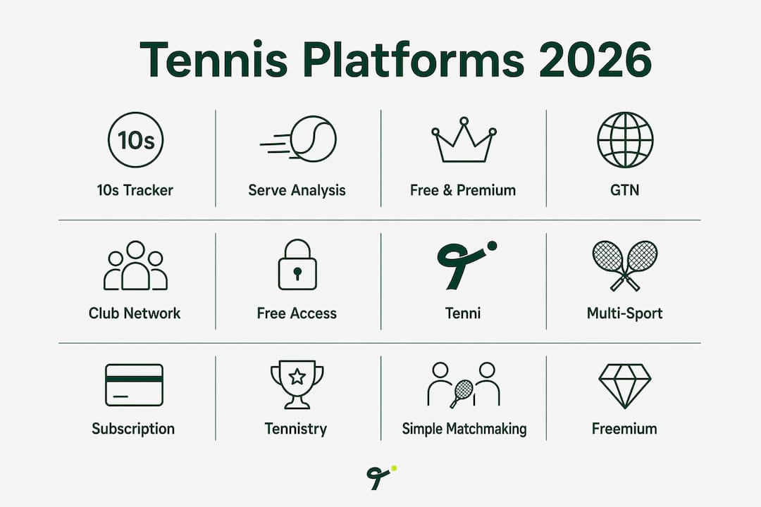 Infographic showing key tennis platform features