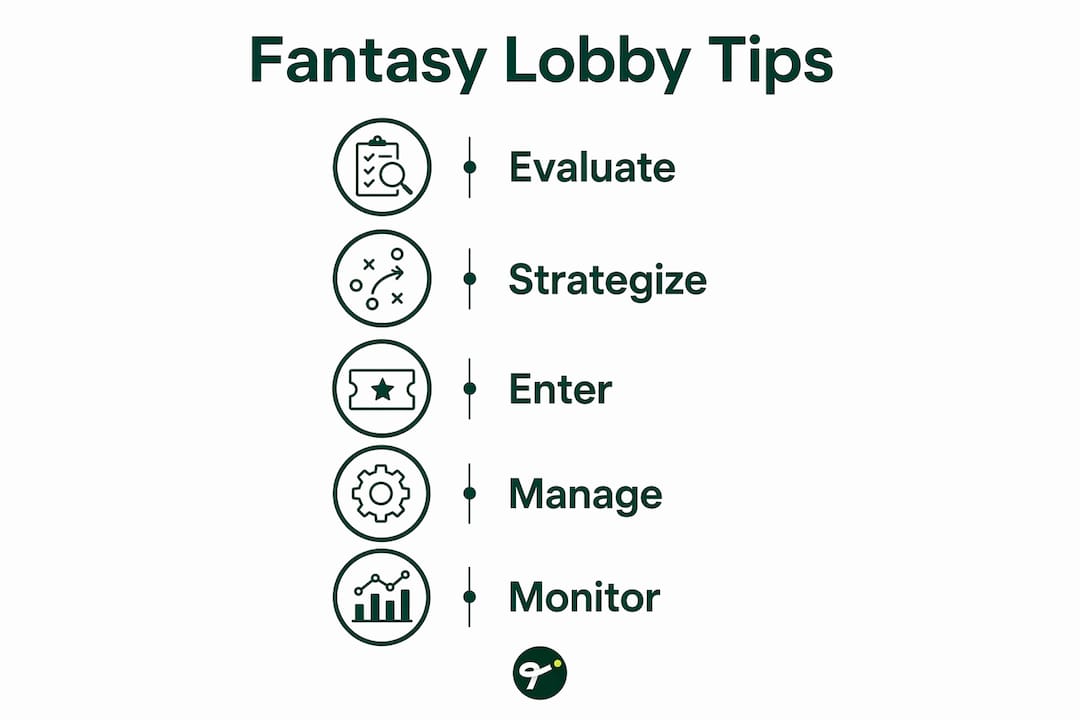 Infographic showing fantasy contest lobby usage tips