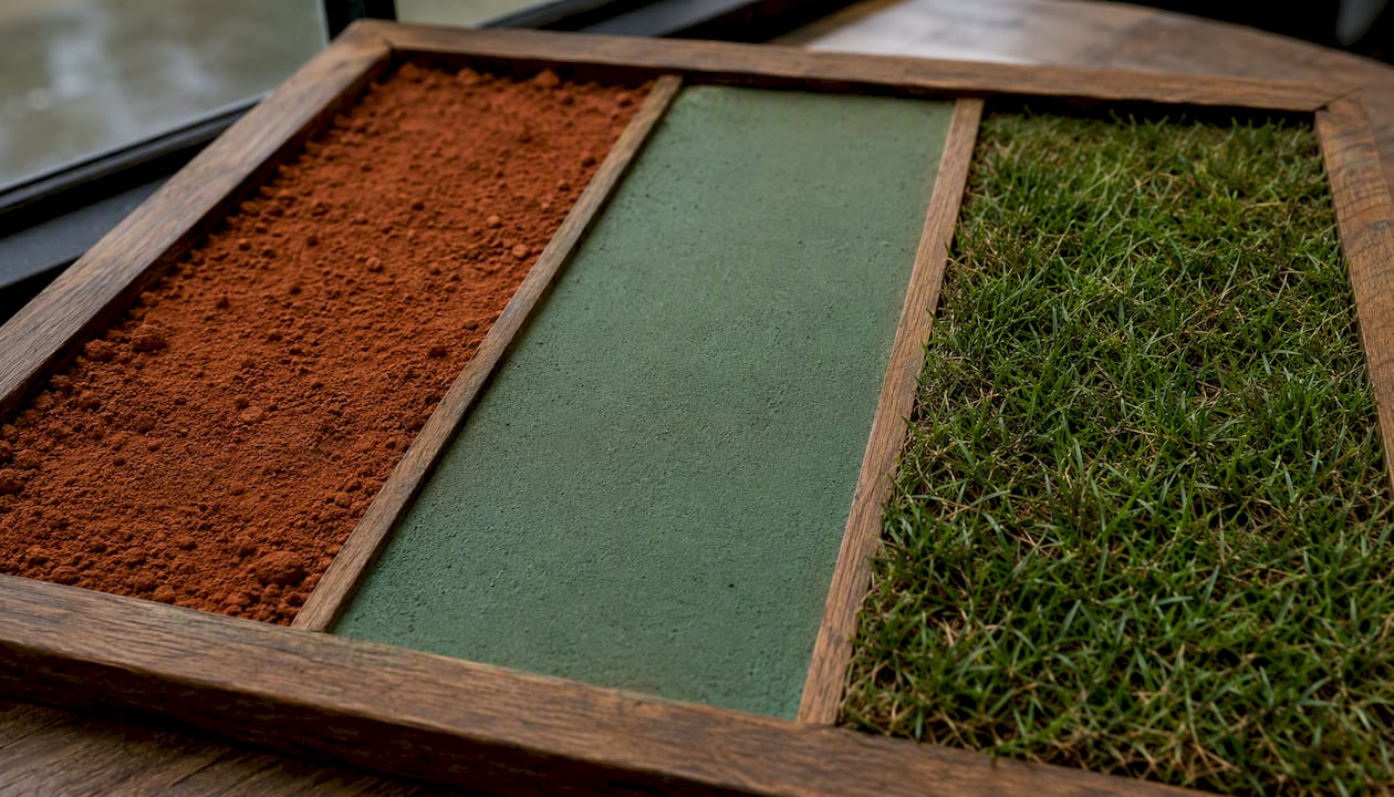 Close-up of tennis court surface textures