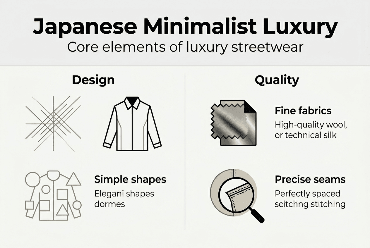 Infographic on Japanese minimalist luxury streetwear