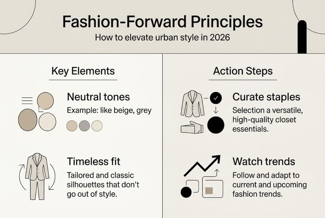 Infographic showing basics of fashion-forward style