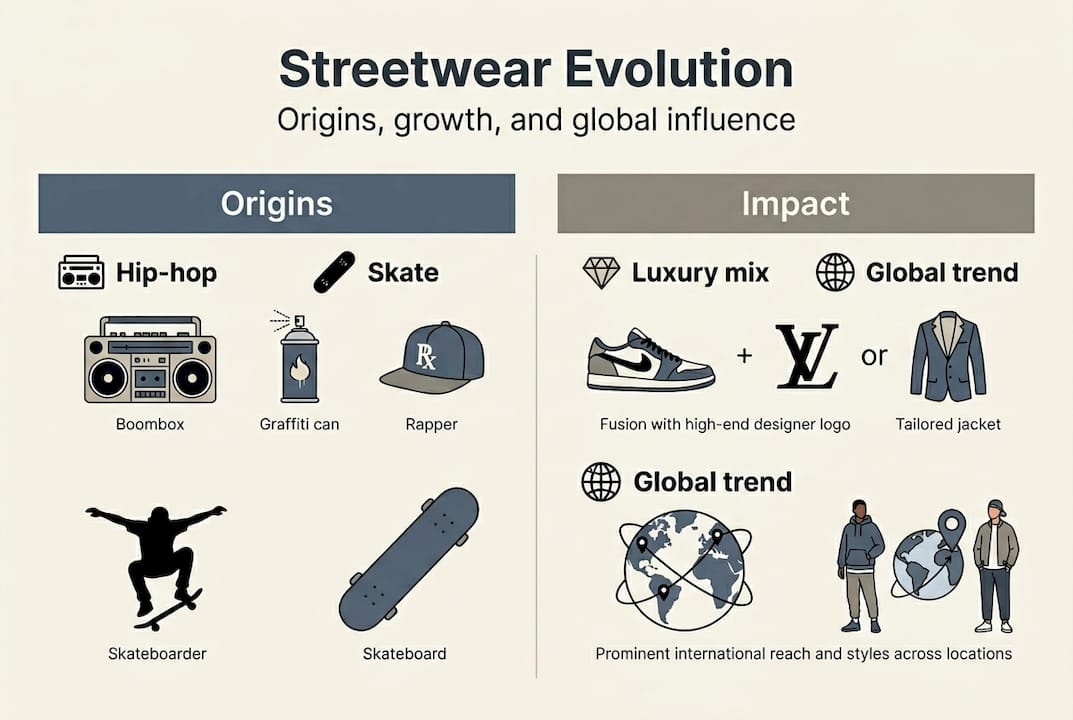 Infographic about streetwear evolution and impact