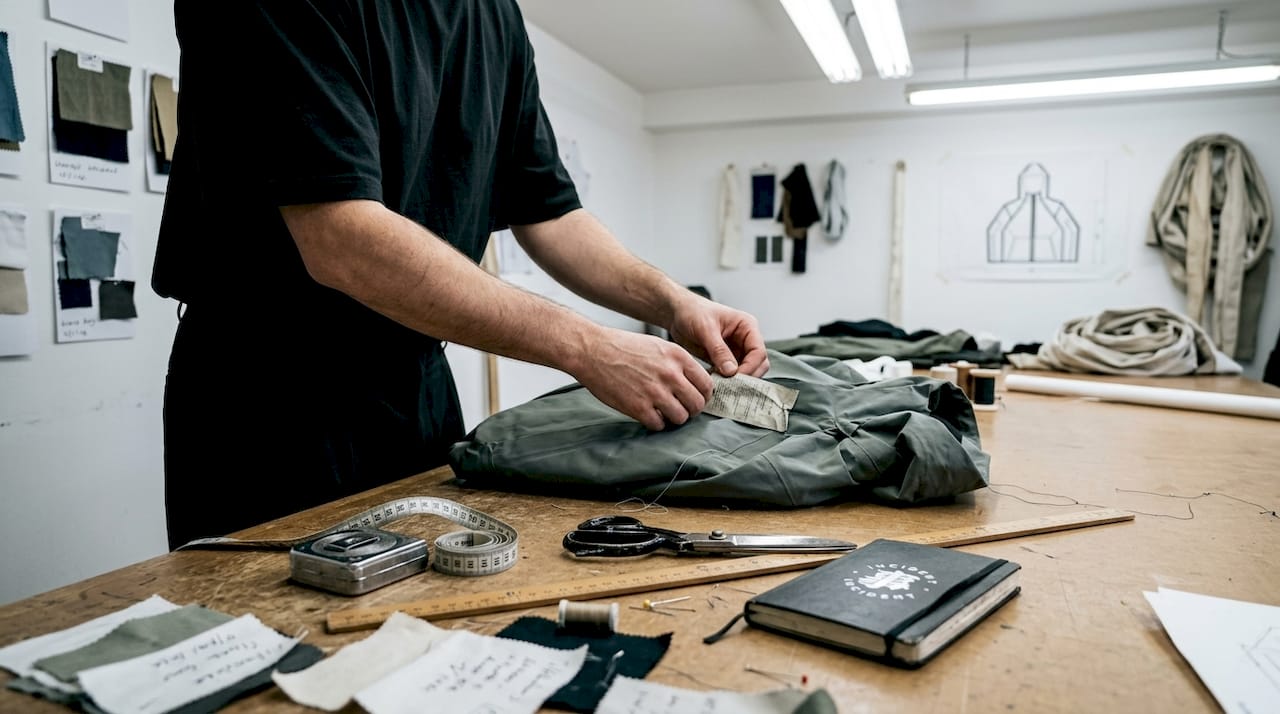 Designer arranges minimalist Japanese streetwear