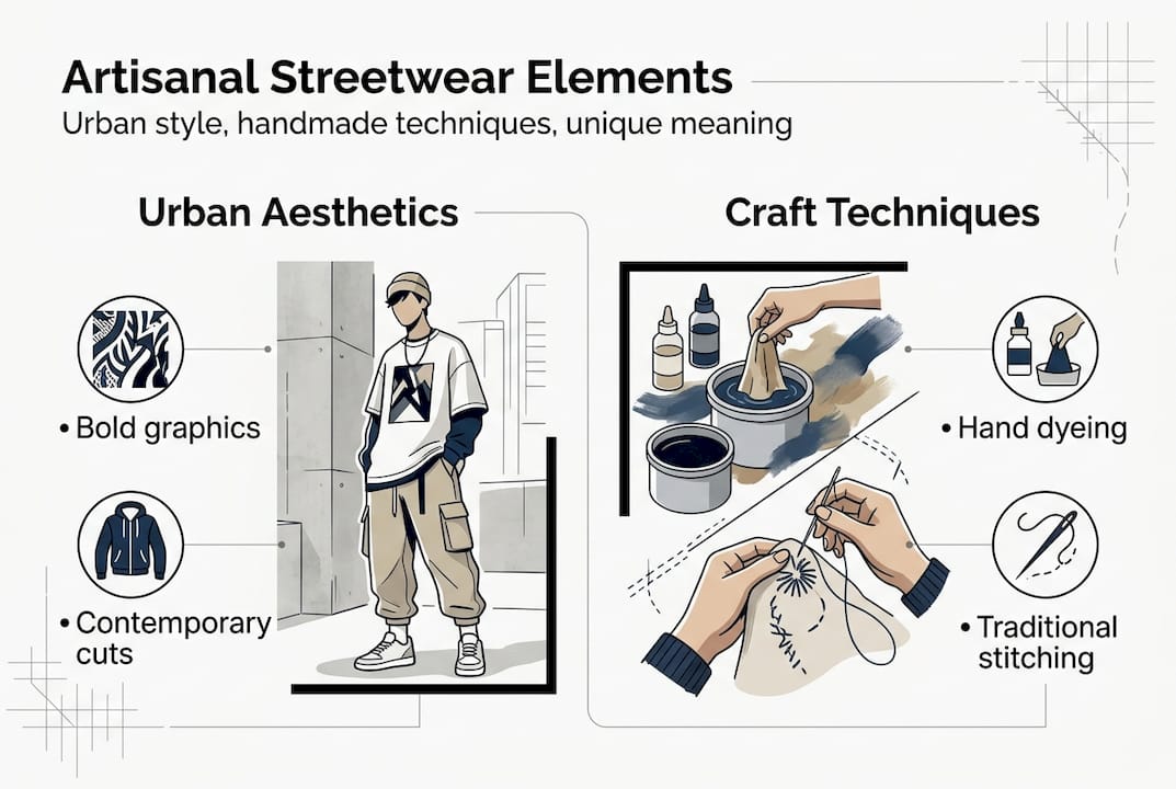 Infographic summarizing streetwear craft and style