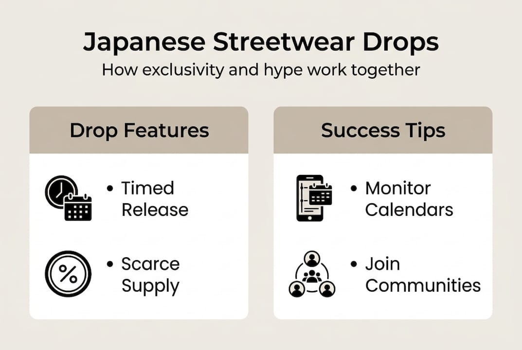 Infographic explaining Japanese streetwear drop fundamentals