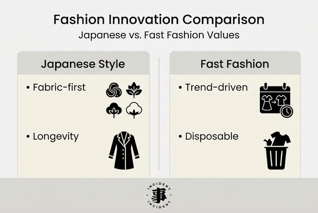 Infographic contrasts Japanese and fast fashion values