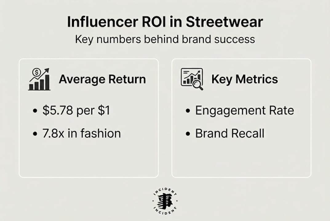 Infographic showing ROI metrics in streetwear campaigns