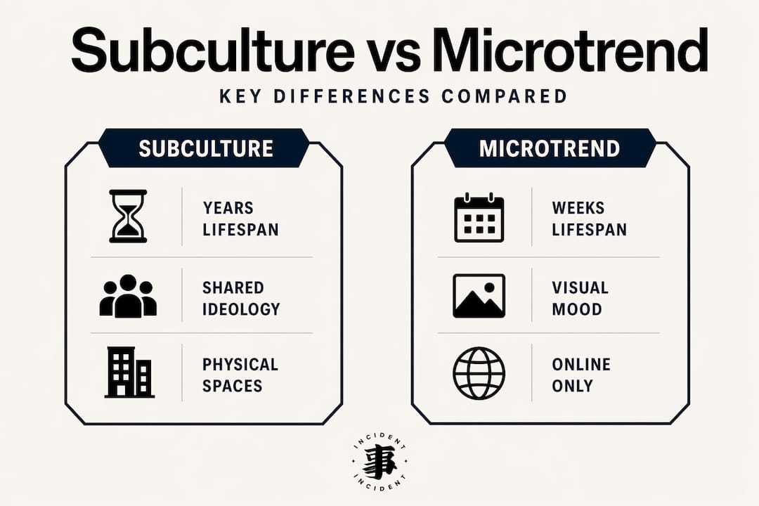 Infographic comparing subcultures and microtrends