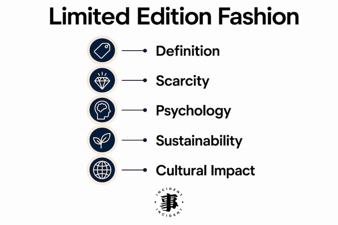 Infographic outlining limited edition fashion stages