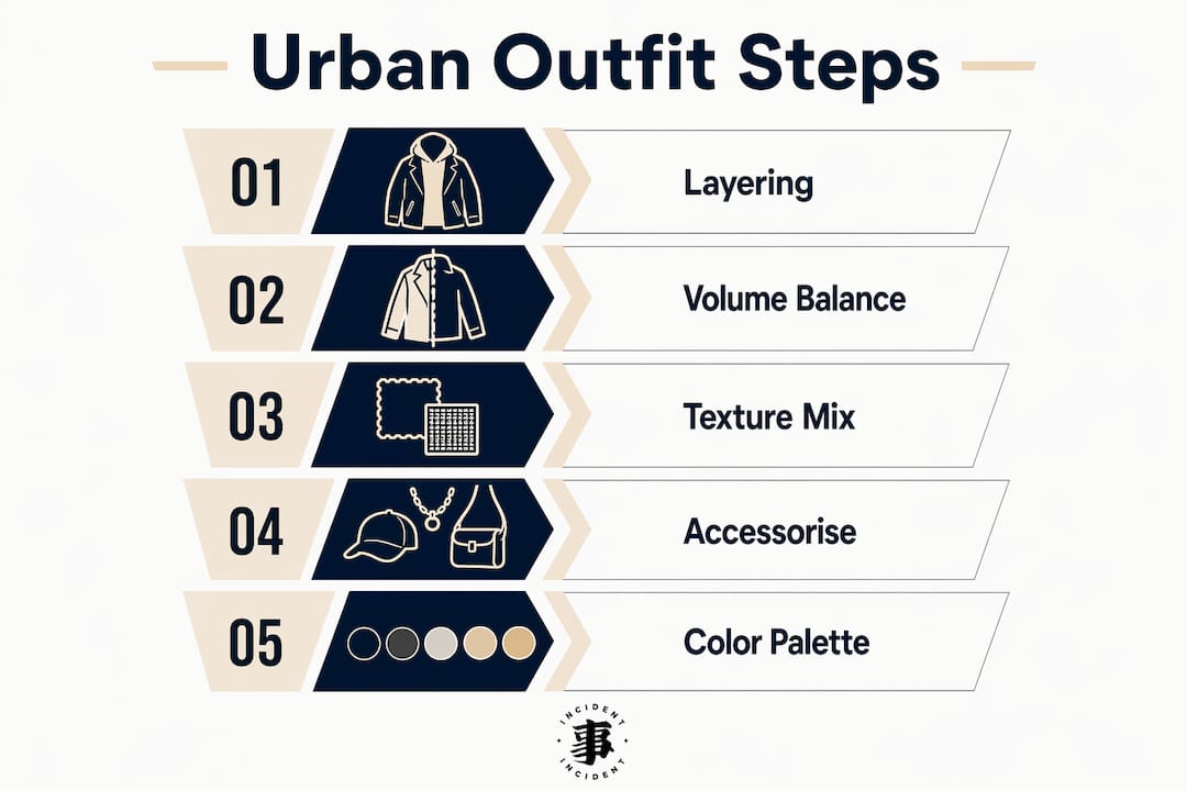 Infographic showing steps to enhance urban outfits