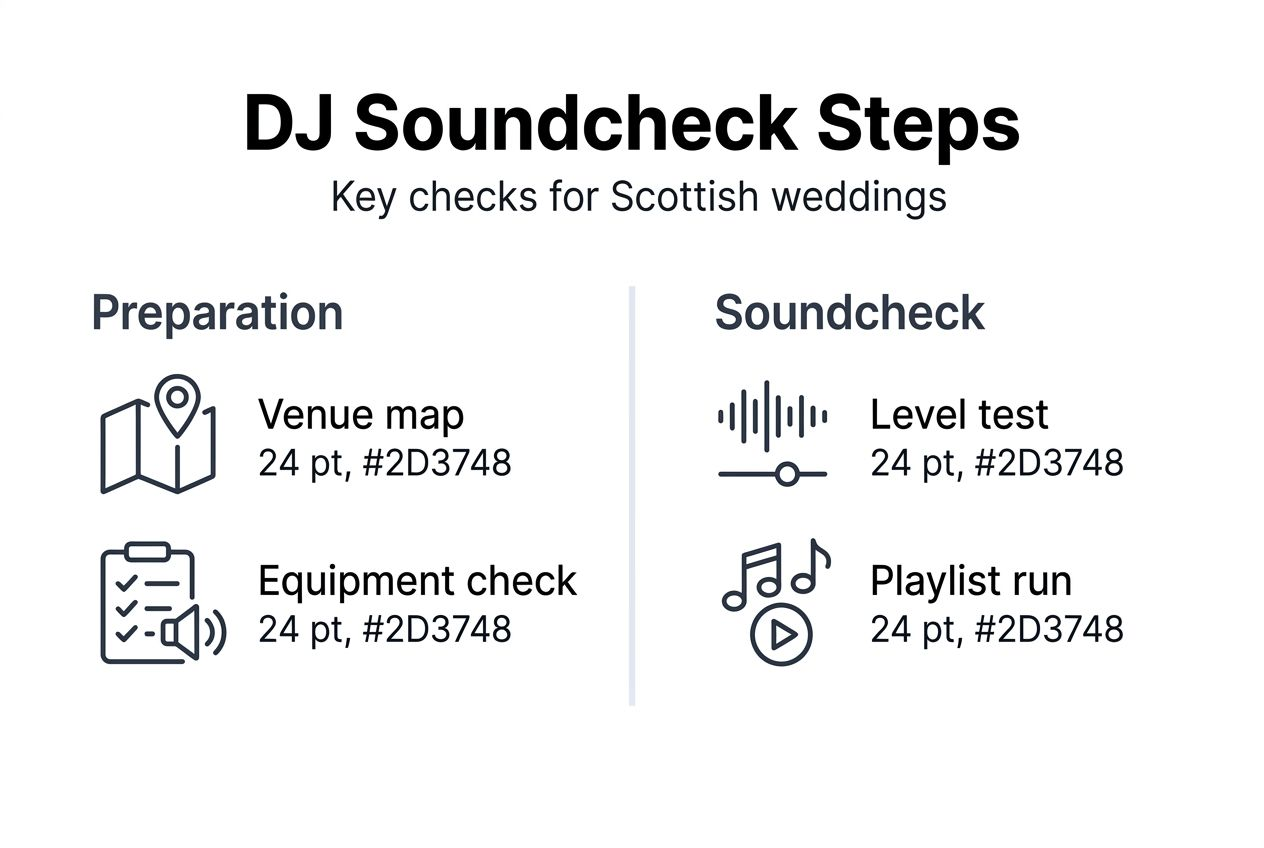Infographic of DJ soundcheck steps and checks