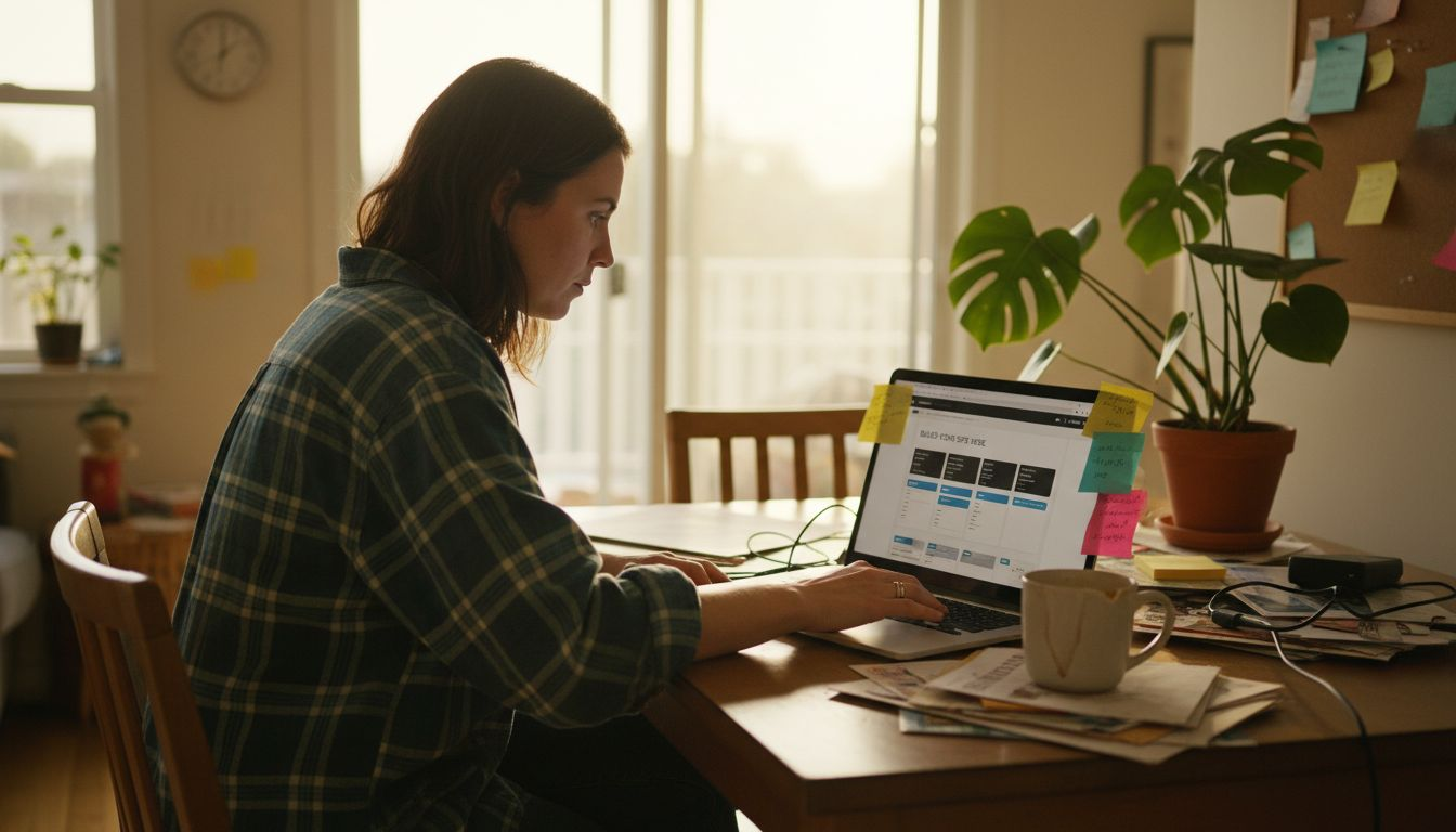 Designer creating app with no-code builder