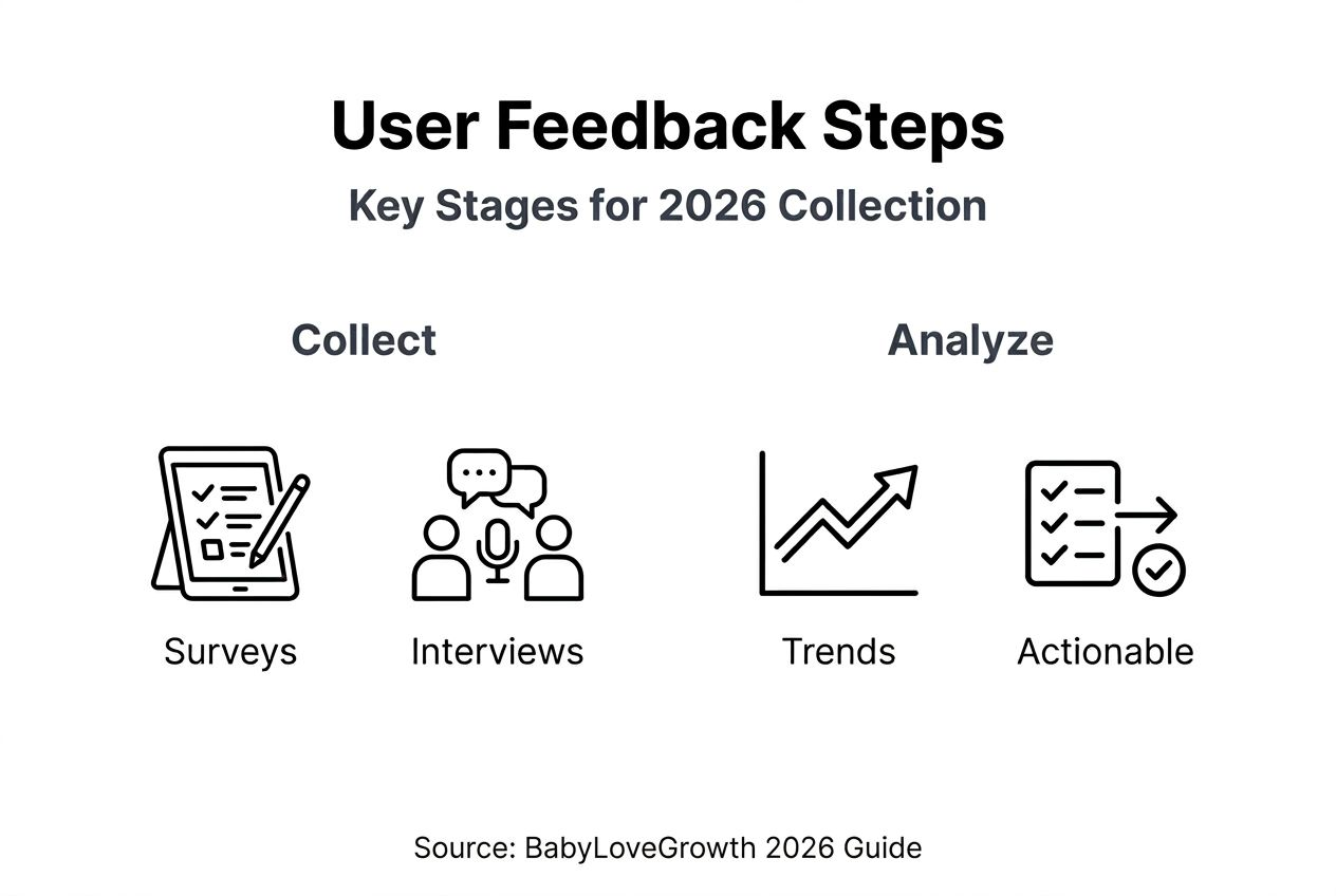Infographic visualizing user feedback process steps