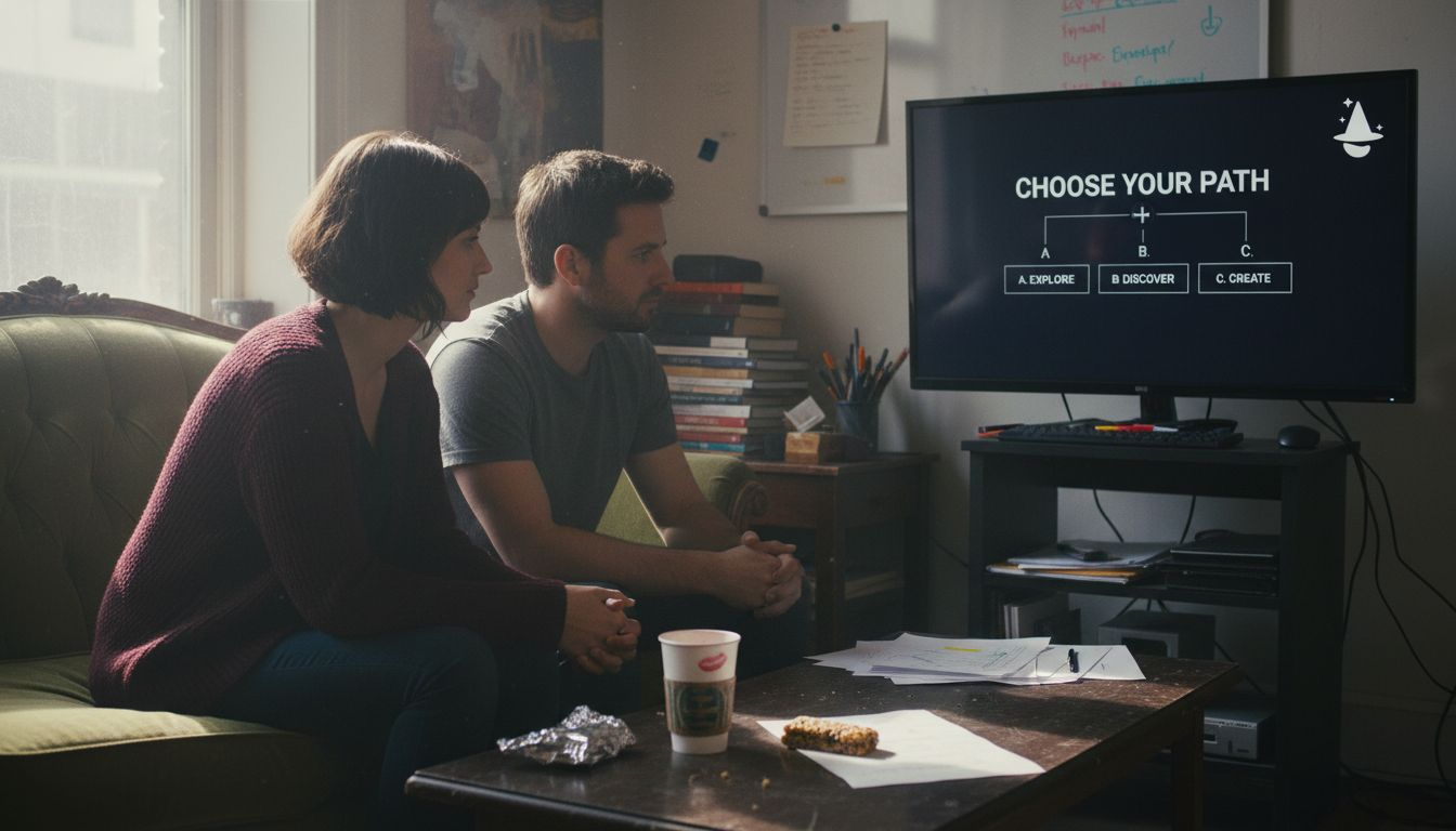 Colleagues test interactive video demo in studio