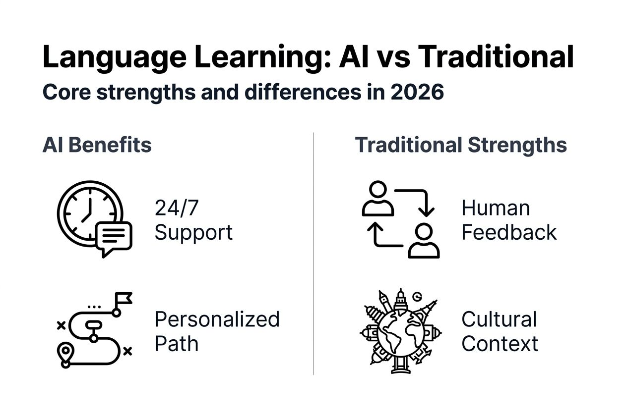 Infographic comparing AI and traditional learning